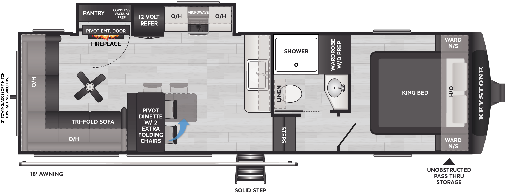 Floorplan of RV model 26RES