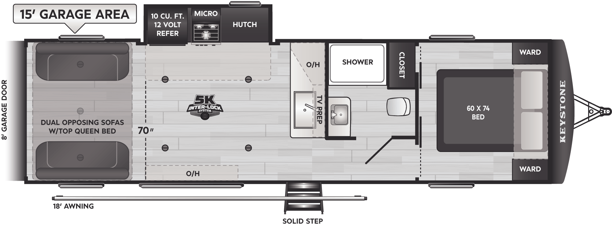 Floorplan of RV model 2915