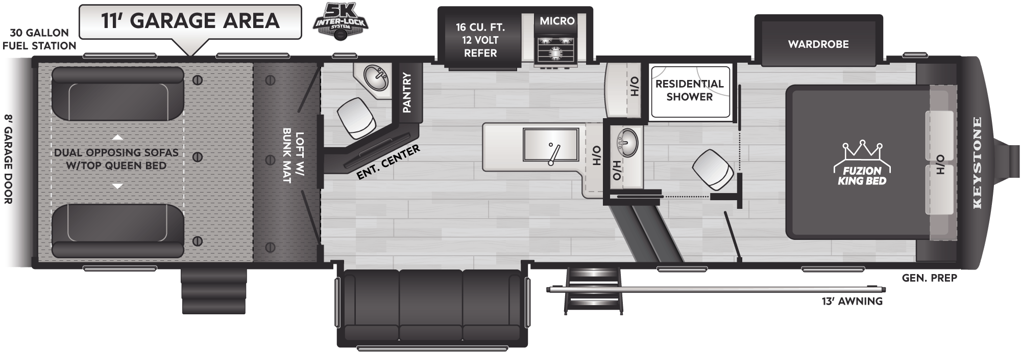 Floorplan of RV model 337