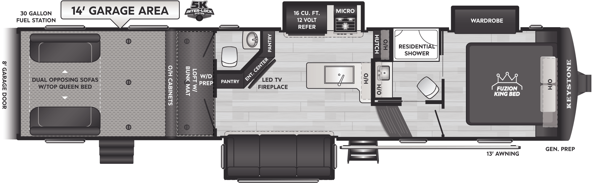 Floorplan of RV model 367