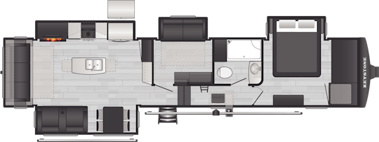 Floorplan of RV model 385BR