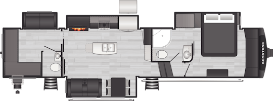 Floorplan of RV model 389BH