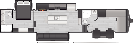 Floorplan of RV model 397FB