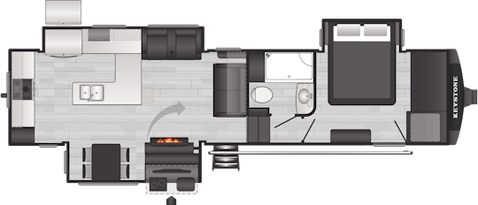 Floorplan of RV model 325RK