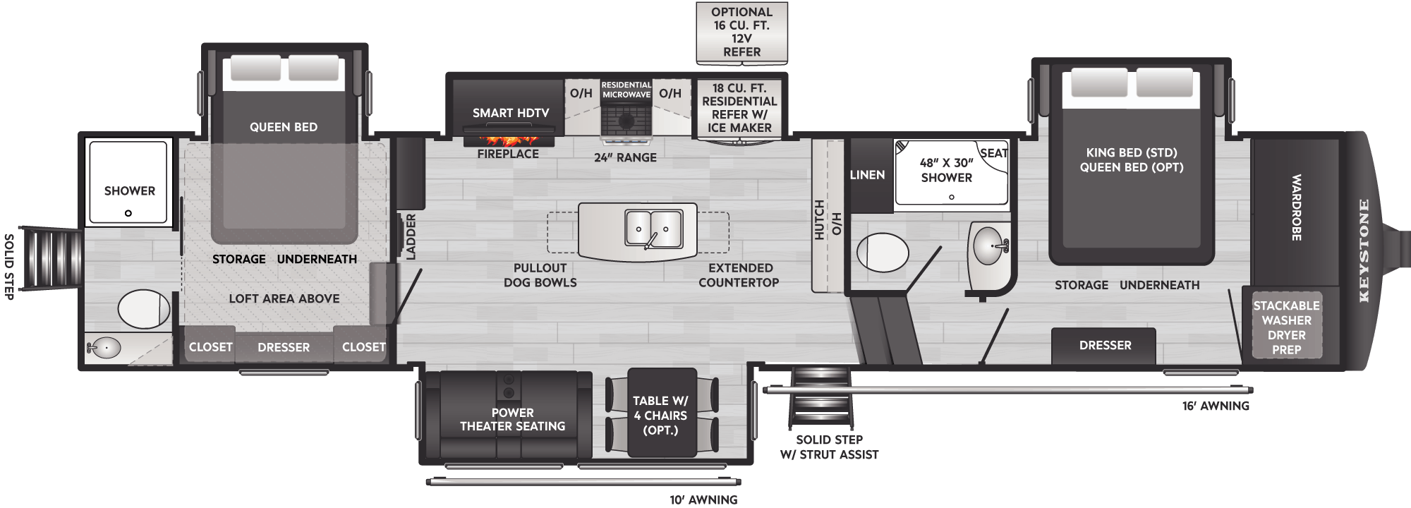 Floorplan of RV model 381TB