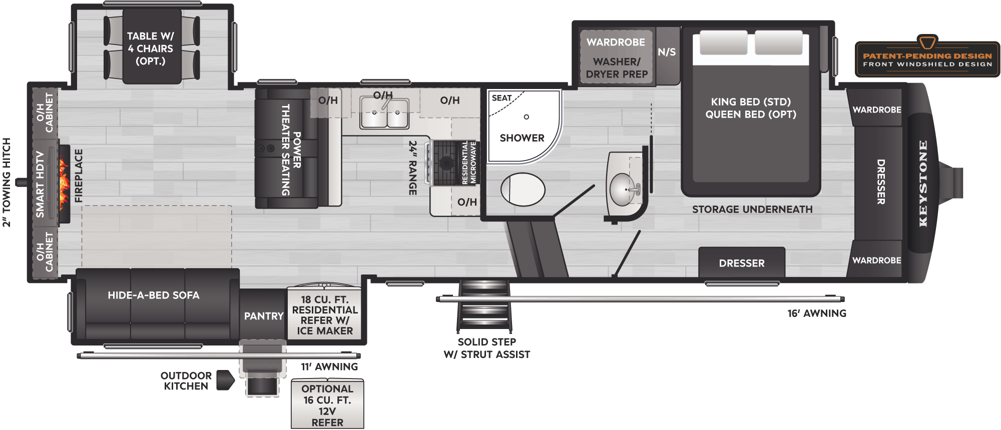 Floorplan of RV model 311RD