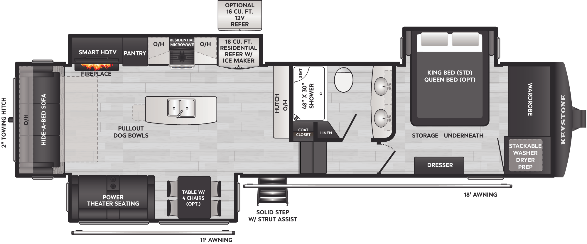 Floorplan of RV model 331RL