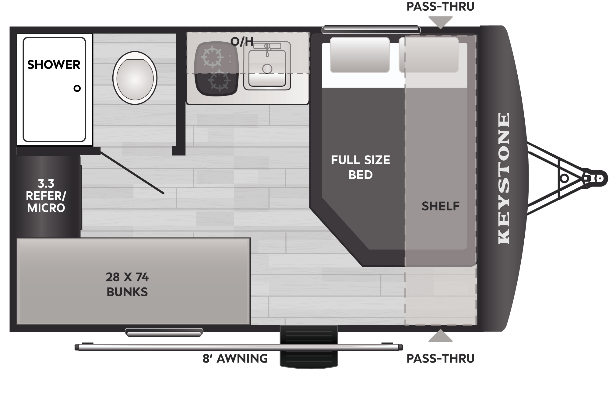 Floorplan of RV model 1300BH