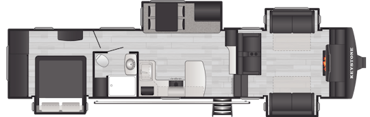 Floorplan of RV model 3670FLS