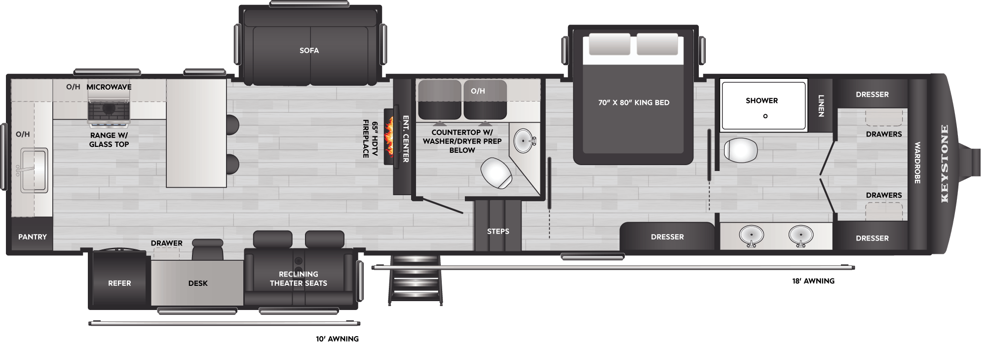 Floorplan of RV model 3840LRK