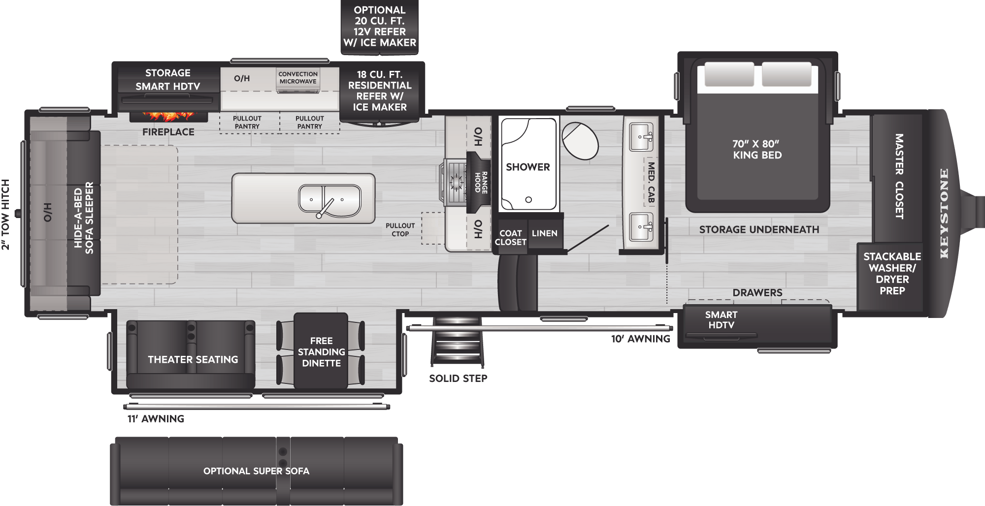 Floorplan of RV model 3303CK