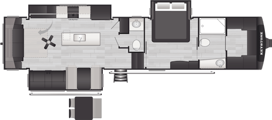 Floorplan of RV model 355FBS