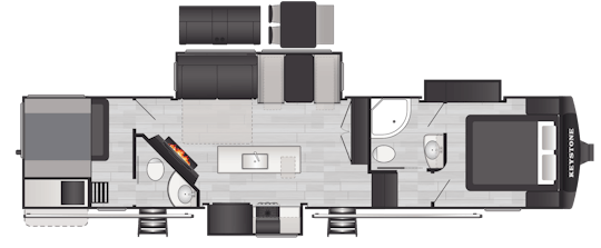 Floorplan of RV model 364BHL