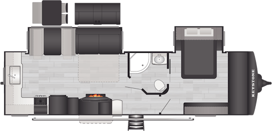 Floorplan of RV model 30RKD