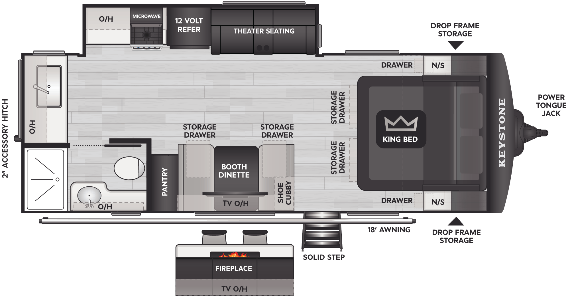 Floorplan of RV model 22MLS