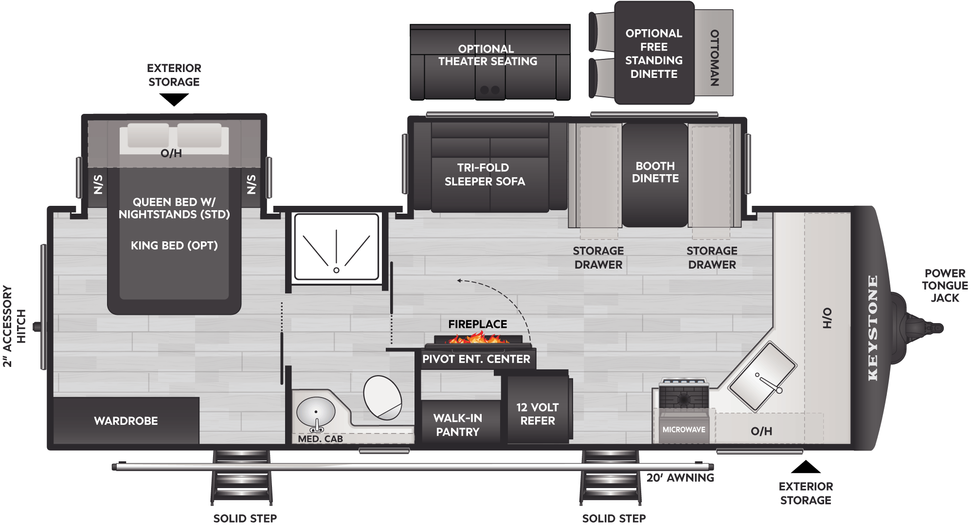 Floorplan of RV model 25FKD