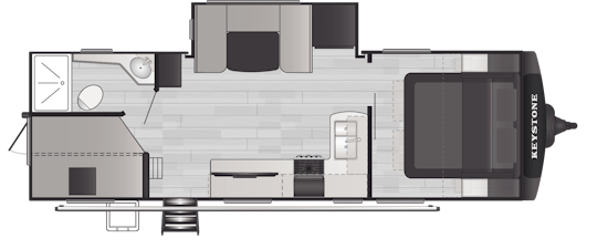 Floorplan of RV model 25DBSWE