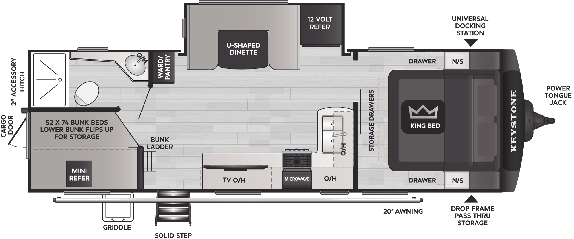 Floorplan of RV model 25DBSWE