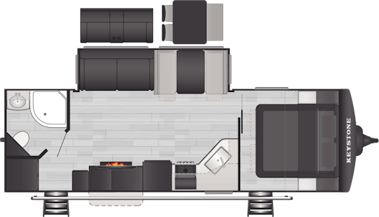 Floorplan of RV model 26RBSWE
