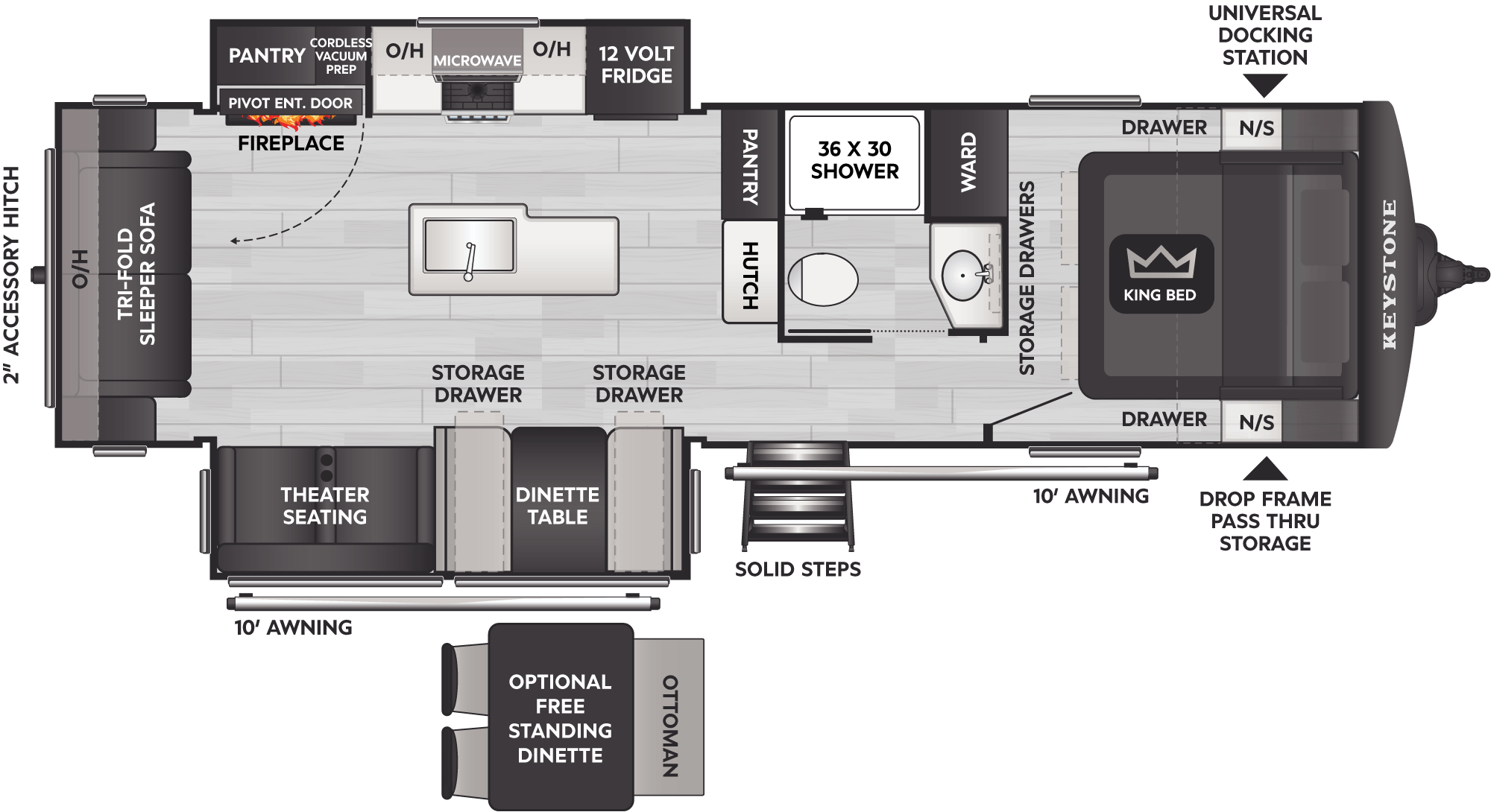 Floorplan of RV model 29RLPWE