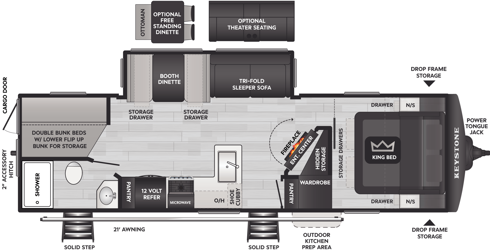 Floorplan of RV model 28BHS