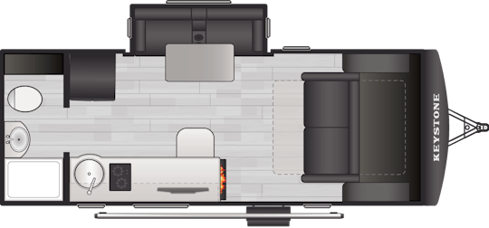 Floorplan of RV model 18RBS