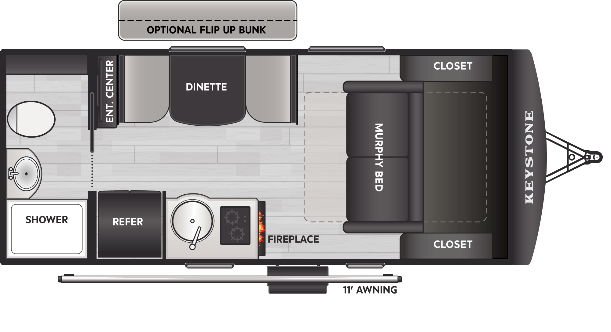 Floorplan of RV model 15RBS
