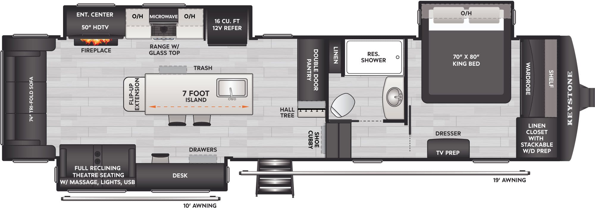 Floorplan of RV model 3210RLS