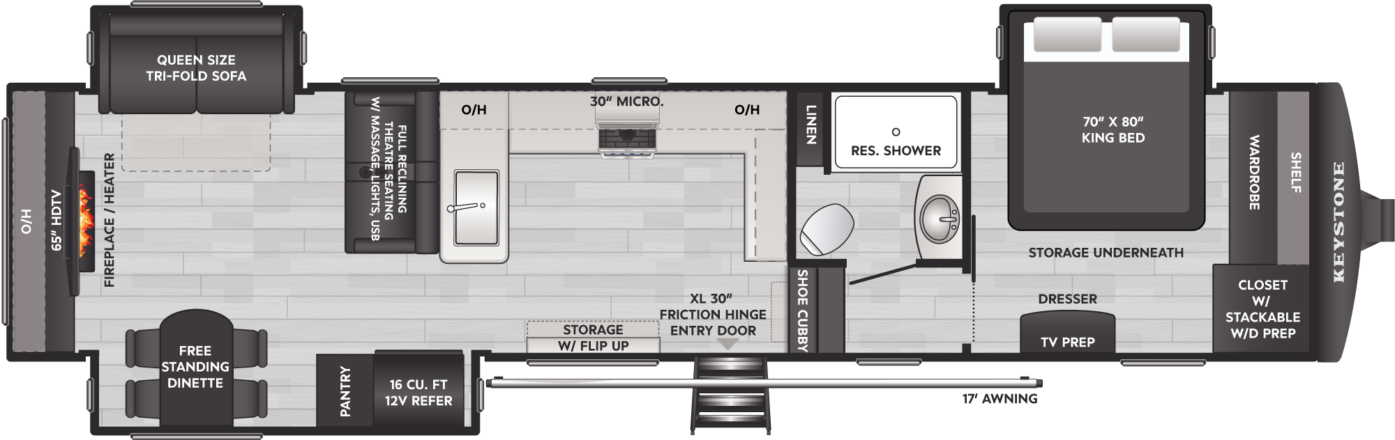 Floorplan of RV model 3520RDS