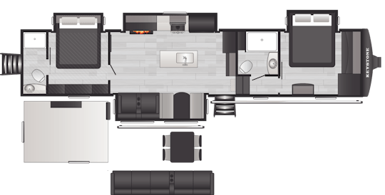 Floorplan of RV model 3920DSL