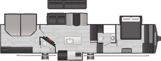 Floorplan of RV model 3810QBS