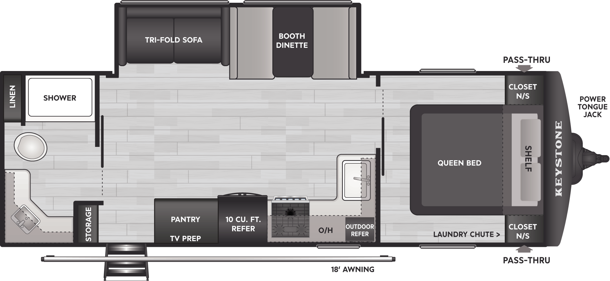 Floorplan of RV model 240RB