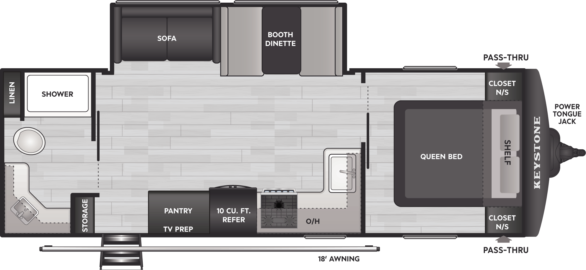 Floorplan of RV model 244RBC