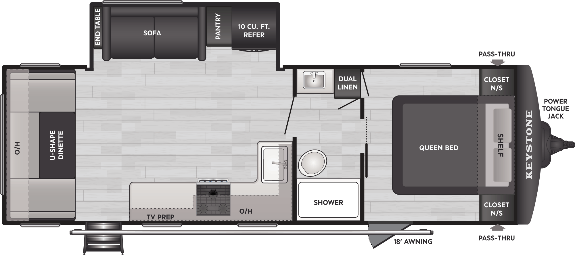 Floorplan of RV model 254RDC