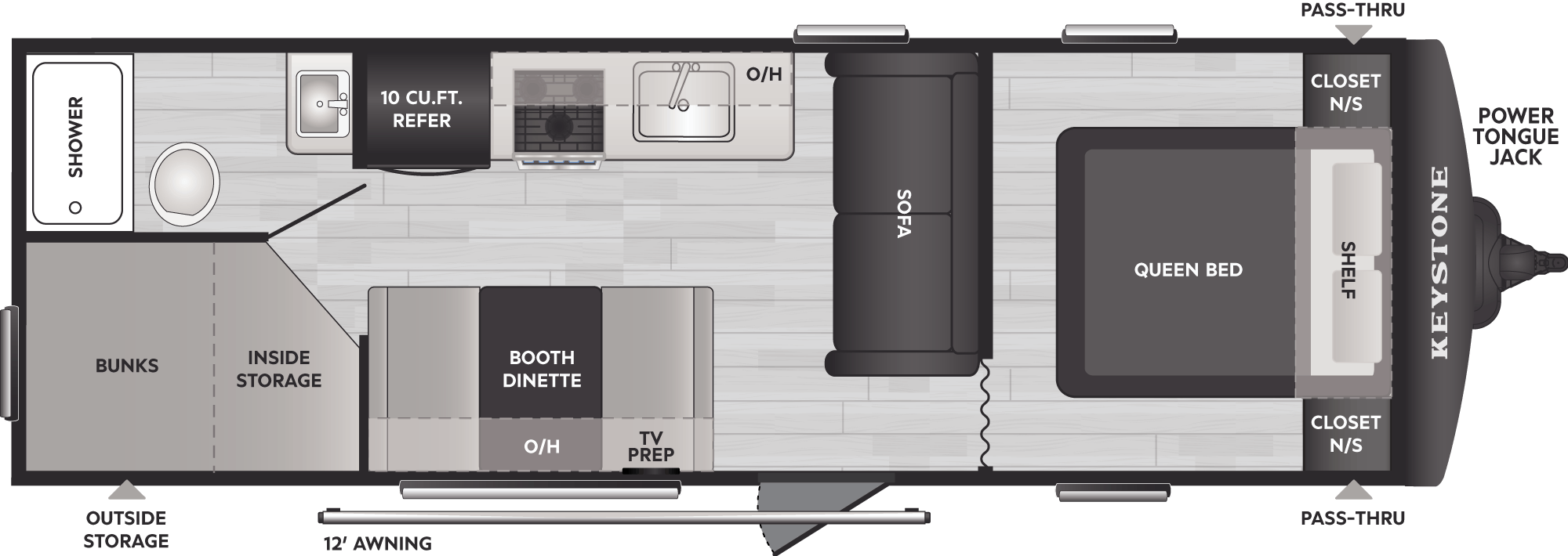 Floorplan of RV model 260BHC