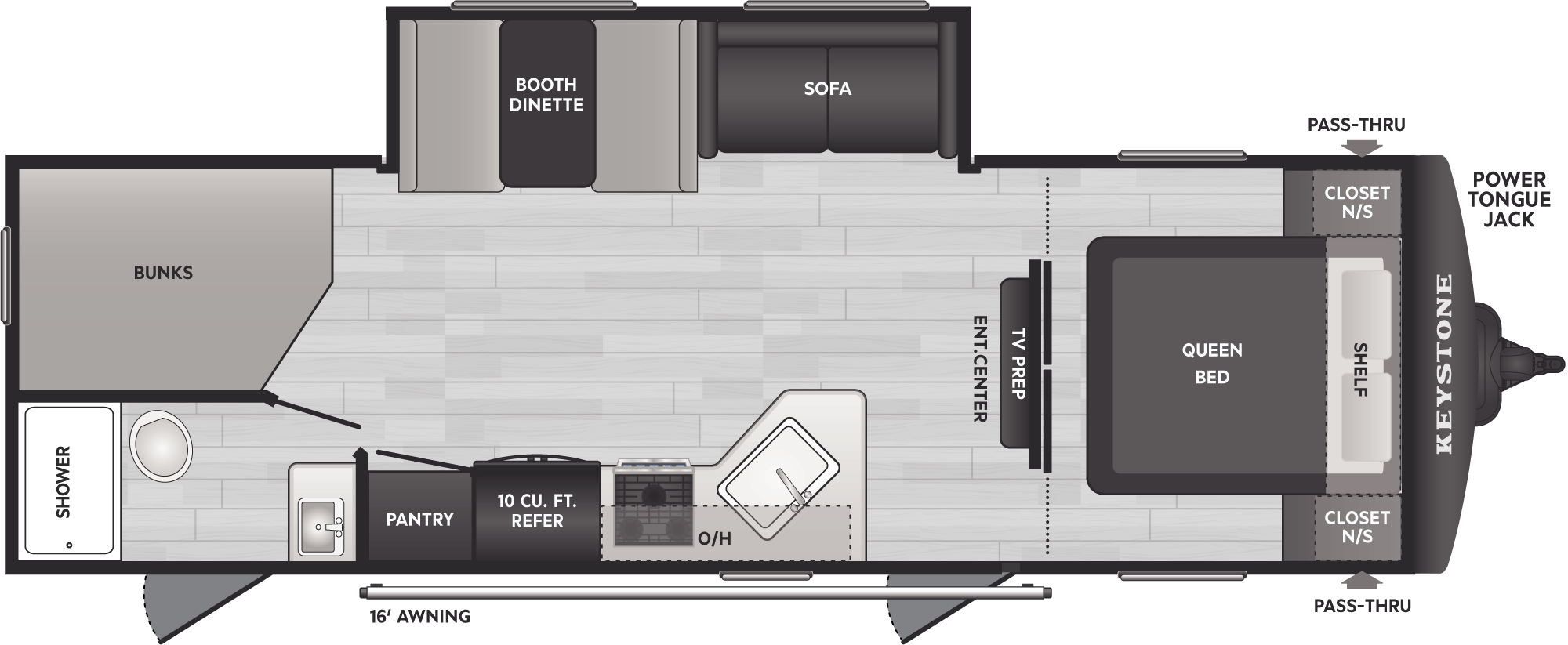 Floorplan of RV model 261BHCWE