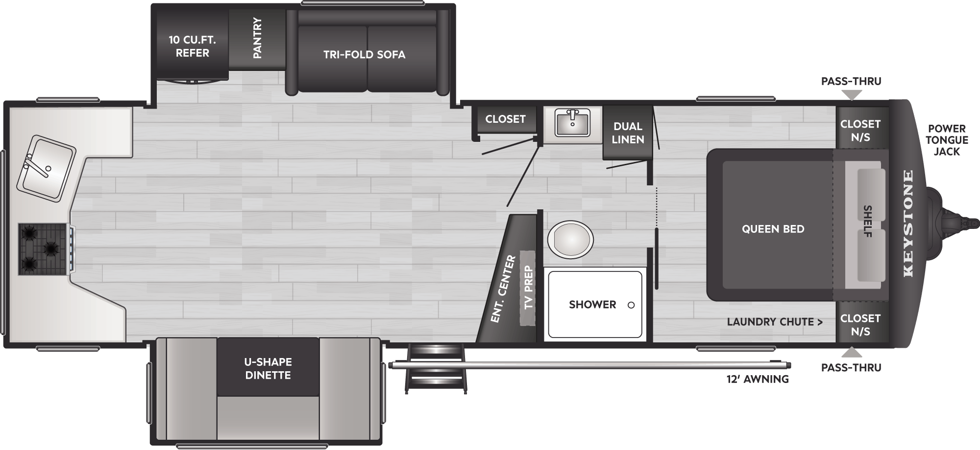 Floorplan of RV model 281RK