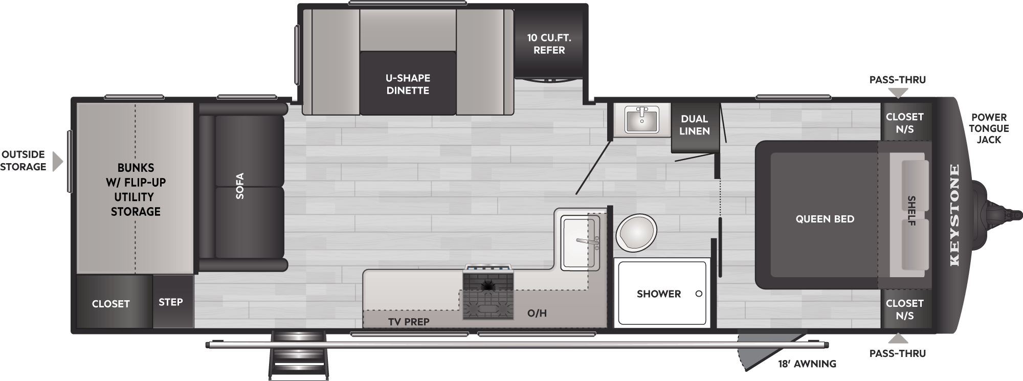 Floorplan of RV model 284BHC
