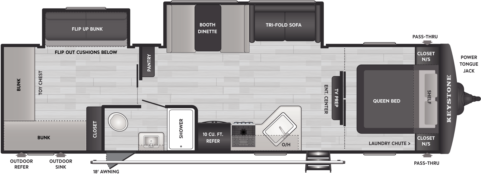 Floorplan of RV model 310BR