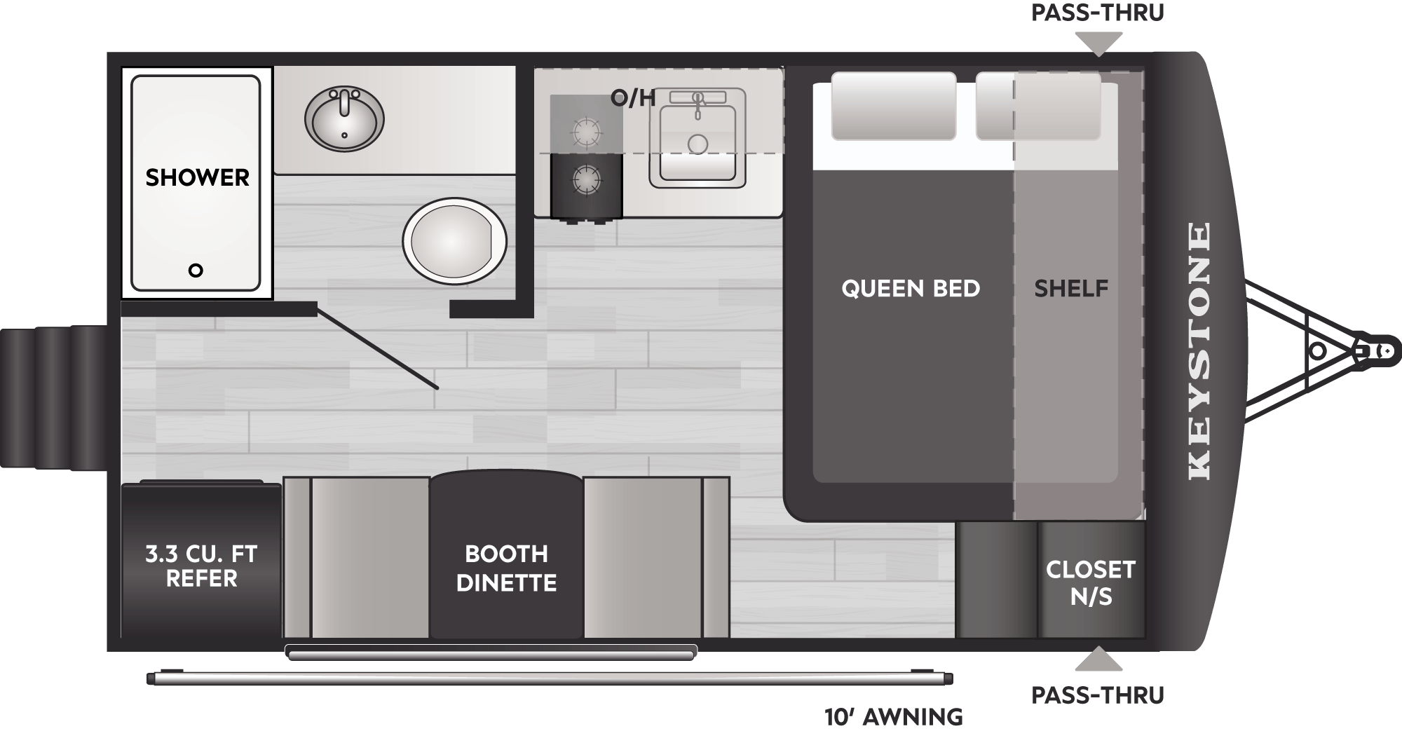 Floorplan of RV model 1400RE