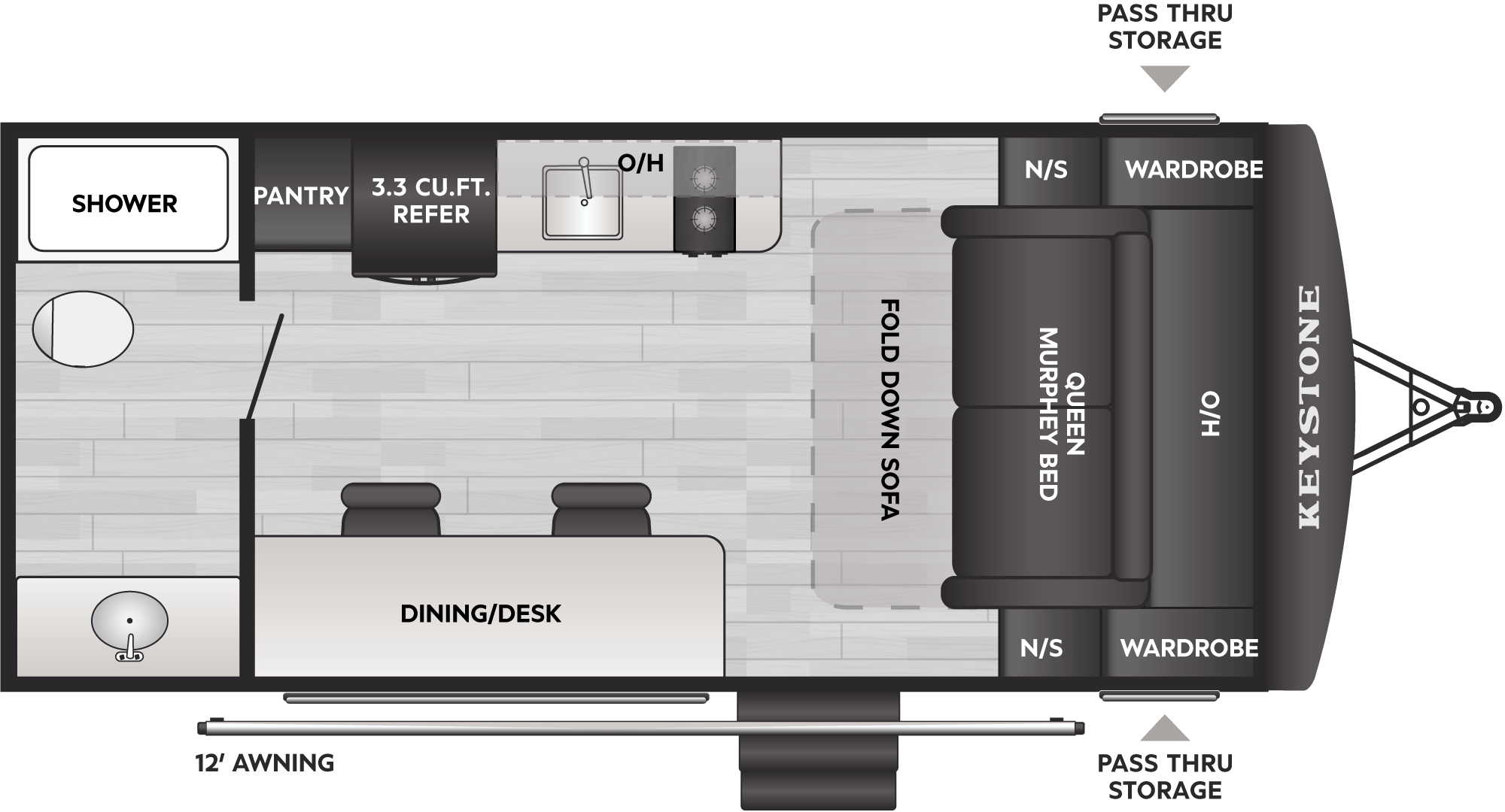 Floorplan of RV model 1710MB