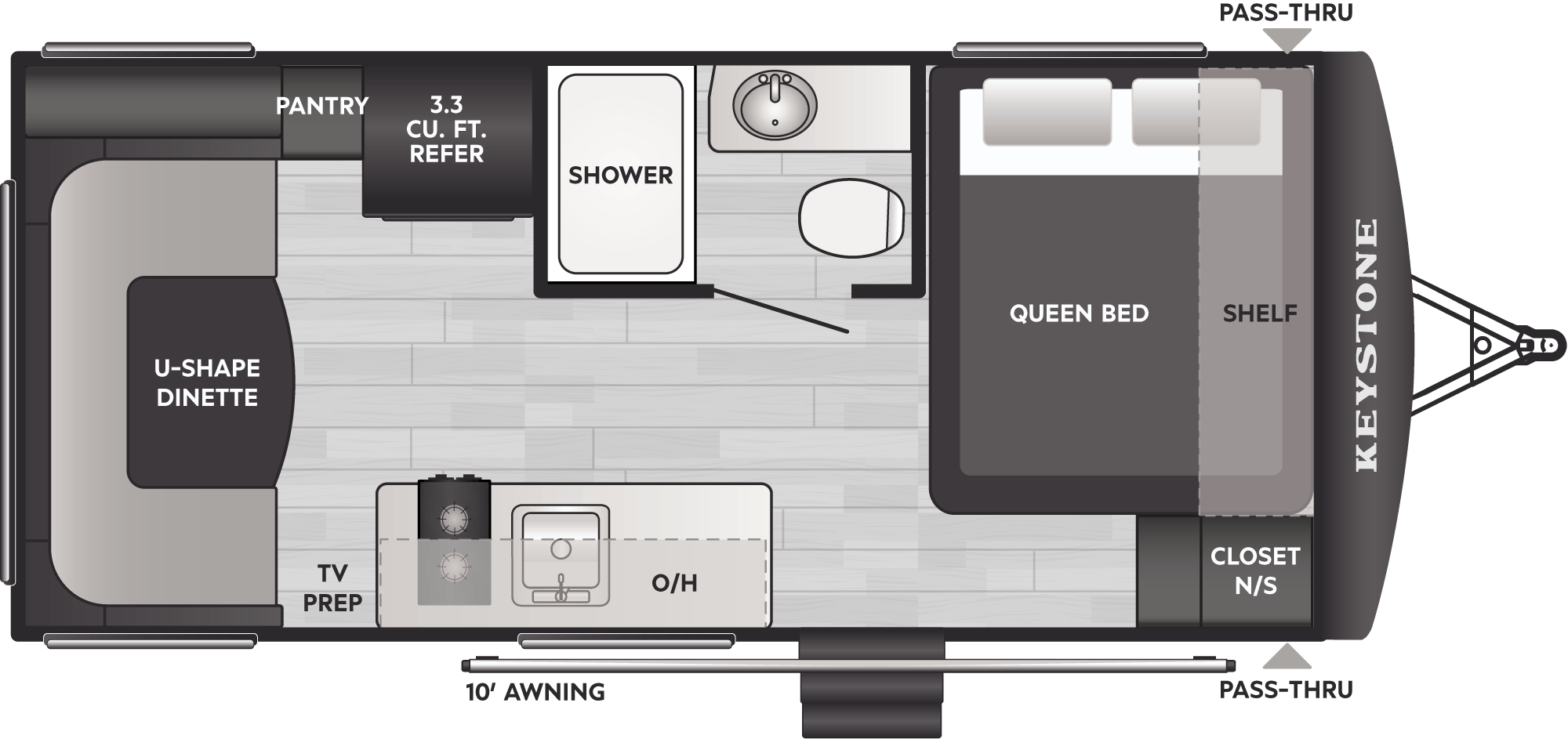 Floorplan of RV model 1750RD