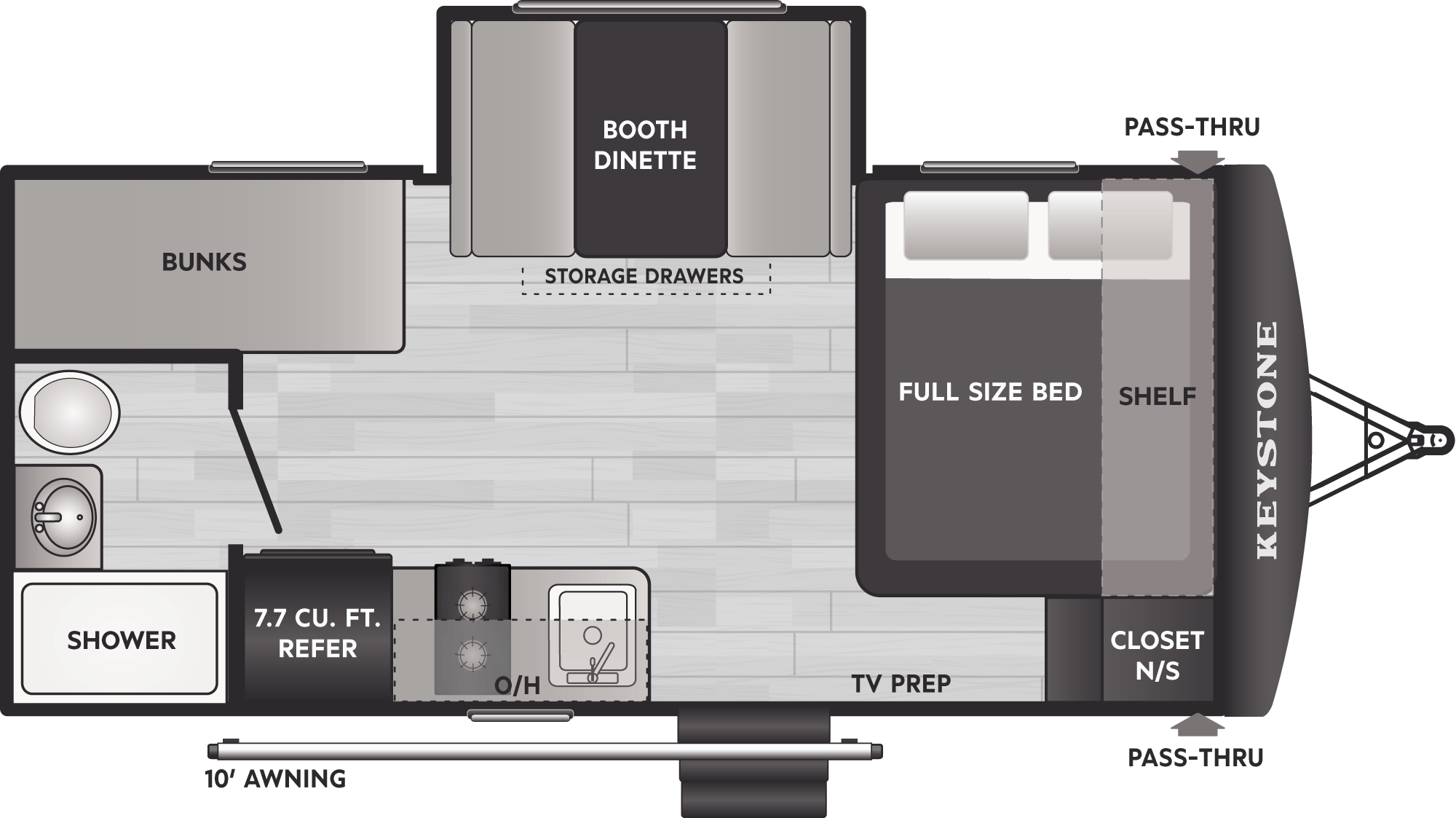 Floorplan of RV model 1760BH
