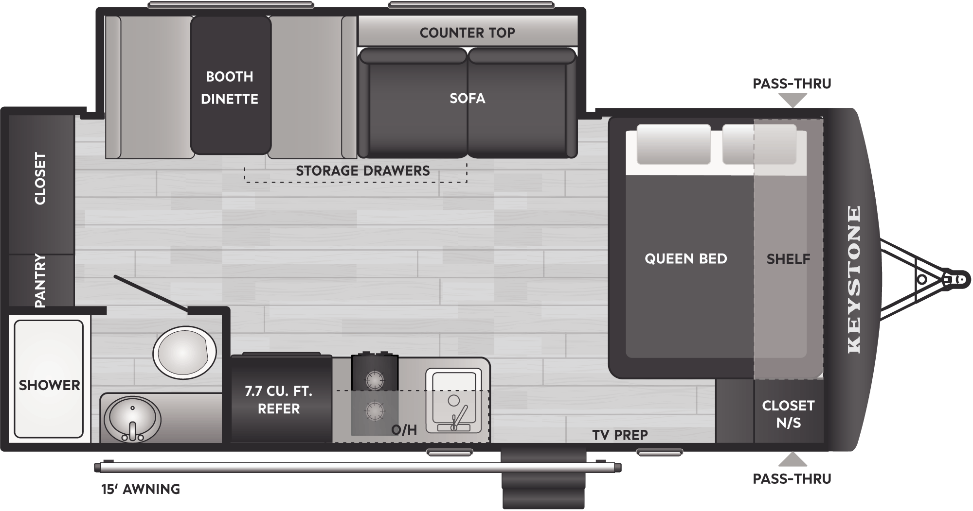 Floorplan of RV model 1860SS