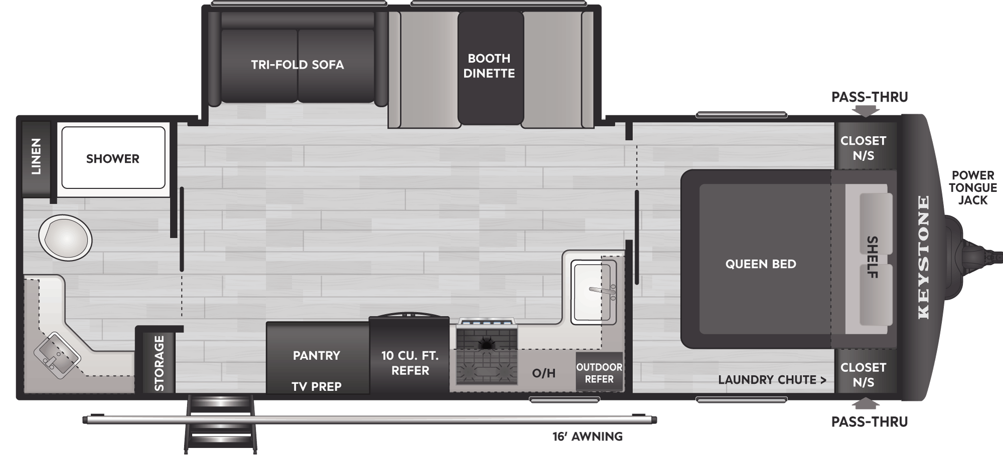 Floorplan of RV model 24RBS