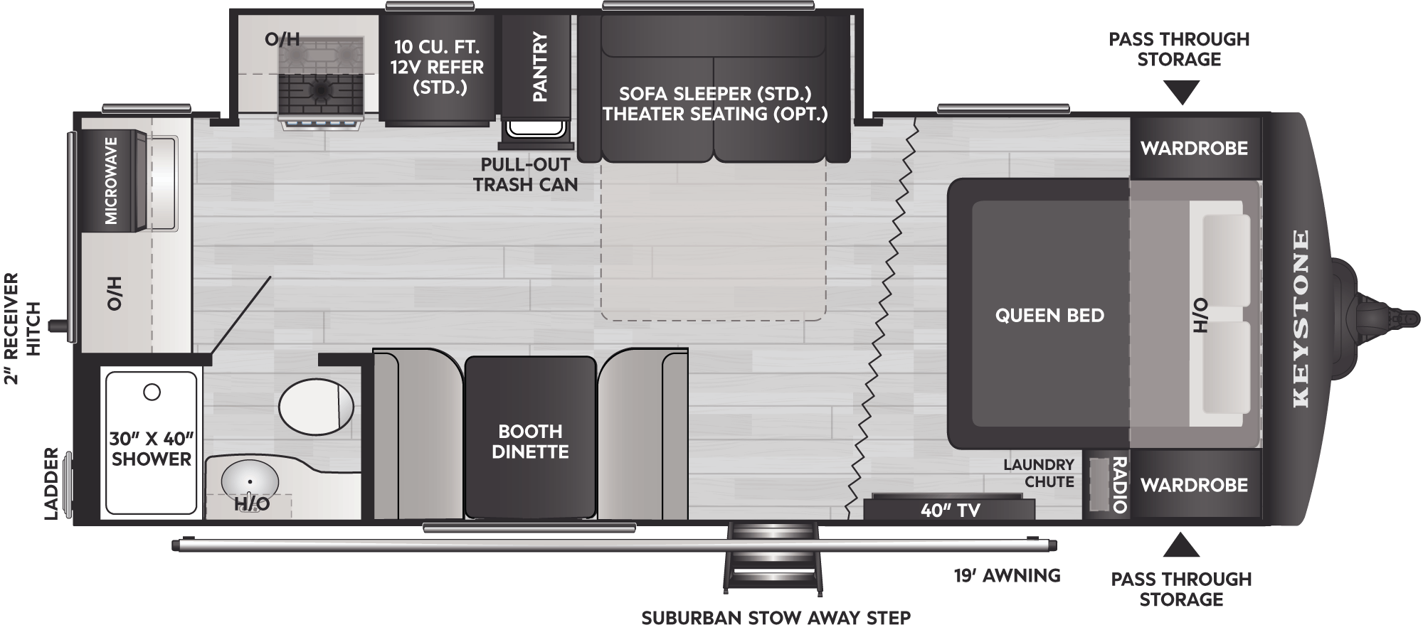 Floorplan of RV model 221MD
