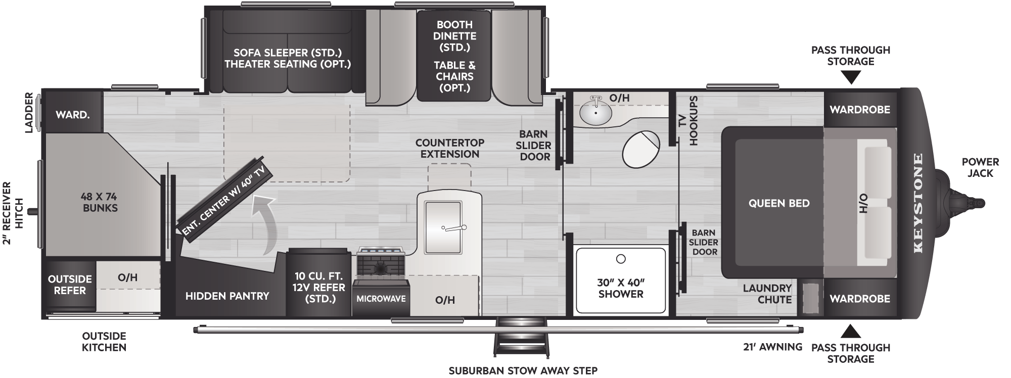 Floorplan of RV model 291BH