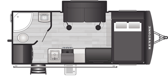 Floorplan of RV model 19RBS