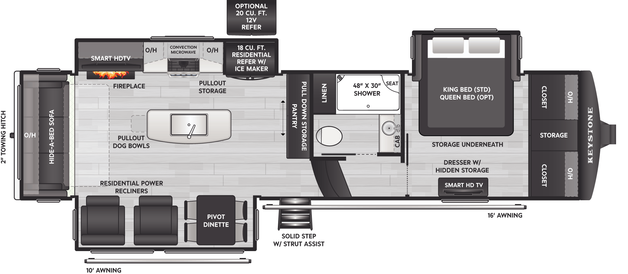 Floorplan of RV model 3123RL