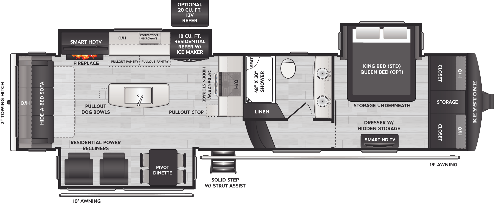 Floorplan of RV model 3231CK